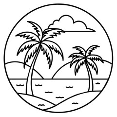      beautiful seaside view with some coconut palm.
