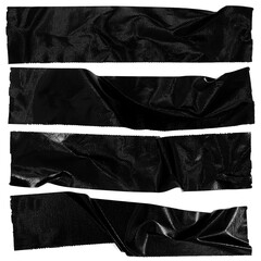 Black scotch tapes isolated on white background - obrazy, fototapety, plakaty