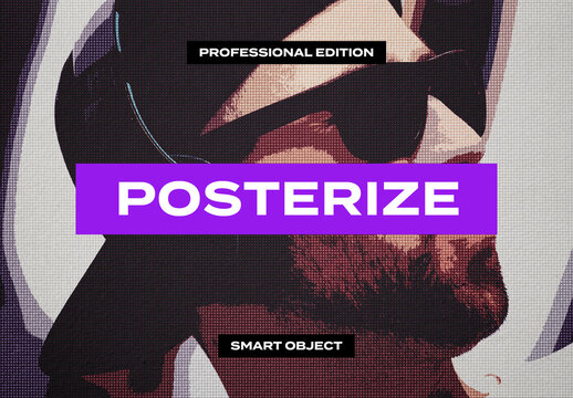 Posterize Vector Comics Illustration Cartoon Photo Effect Paper Texture Template Mockup Overlay Style