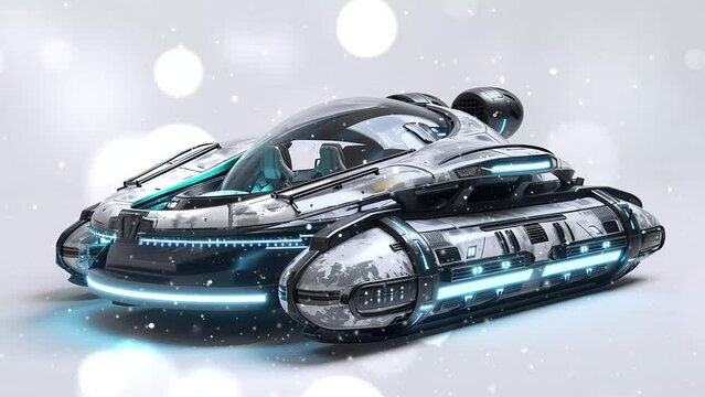  a highly detailed 3d render of a futuristic hovercar. seamless looping overlay 4k virtual video animation background