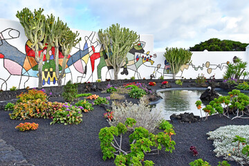 Lanzarote, Canary Islands - march 15 2024 : the Cesar Manrique foundation - obrazy, fototapety, plakaty