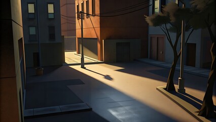 contrasting shadows on urban streets