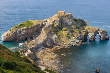 Fototapeta na wymiar View of the island of San Juan de Gaztelugatxe. Basque Country, Biscay, Spain.