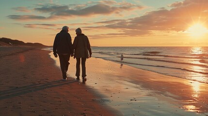 Couple marchant dans le sable
