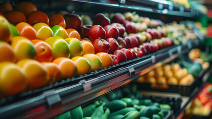 Food supermarket retail store market fruit - obrazy, fototapety, plakaty