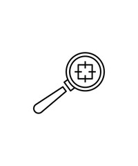 magnifying with target icon, vector best line icon.