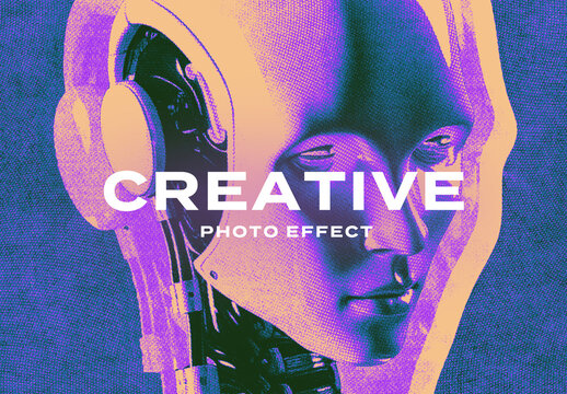 Creative Posterize Vector Comics Illustration Cartoon Photo Effect Paper Texture Template Mockup Overlay Style