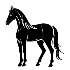 Obraz premium Simple horse isolated black flat icon.