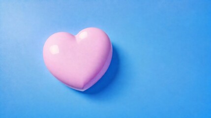 青い空間にあるハートのオブジェクト/Heart object in blue space