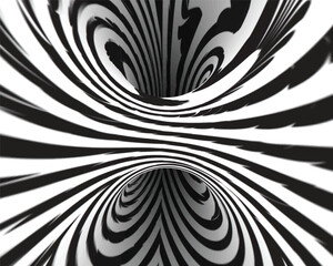  3D black and white wallpaper . Digital image with a psychedelic stripes. Abstract psychedelic stripes for digital wallpaper design Urban Vector Texture Template