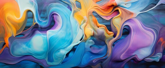 A vivid tapestry of lively hues unfolds, mesmerizing with its abstract marble ink allure.