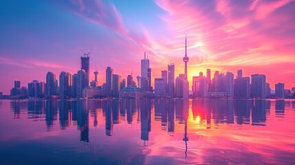 Obraz premium Urban Majesty: Toronto's Twilight Towers