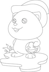 Hamster Halloween Pumpkin Animal Vector Graphic Art Illustration