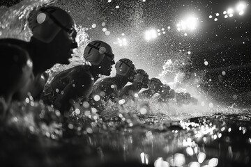 AI-generated illustration of a swimmers in the water