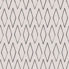 Argyle pattern from brush strokes. Vector diamond background. Seamless ornament - 780407709