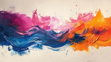 Vivid Abstract Painting with Bold Brushstrokes. Generative AI