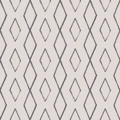 Argyle pattern from brush strokes. Vector diamond background. Seamless ornament - 780408317