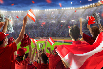 Austria football team supporter on stadium. - 780408364
