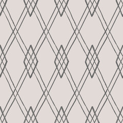Argyle pattern from brush strokes. Vector diamond background. Seamless ornament - 780408384
