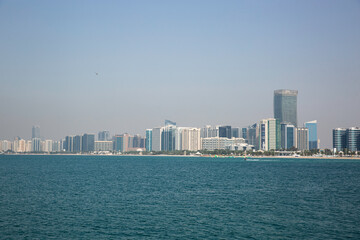 Fototapeta na wymiar Abu Dhabi, United Arab Emirates. march 18, 2024: View of Abu Dhabi Skyline, United Arab Emirates