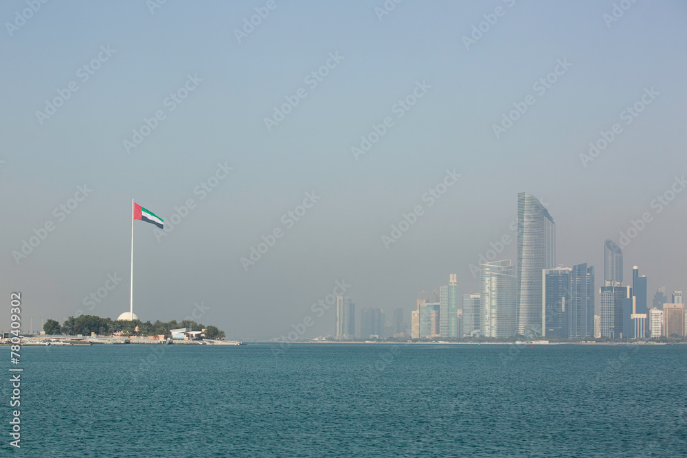 Wall mural Abu Dhabi, United Arab Emirates. march 18, 2024: View of Abu Dhabi Skyline, United Arab Emirates