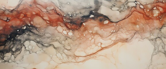 Close-up reveals the intricate details of marble ink, crafting a captivating abstract backdrop.