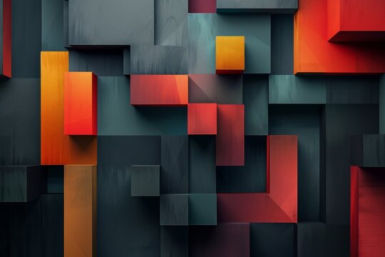 An artistic abstract background with geometric shapes, symbolizing technology
