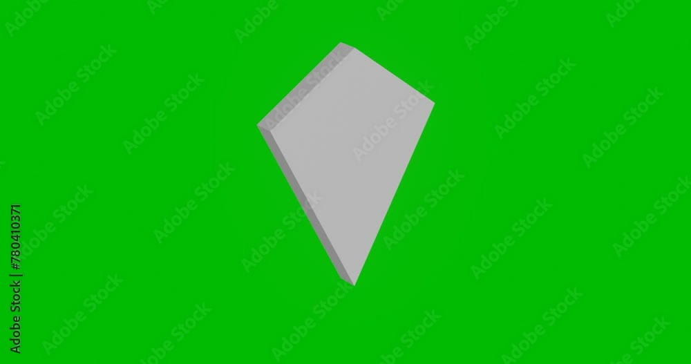 Poster animation of rotation of a white kite symbol with shadow. simple and complex rotation. seamless loop