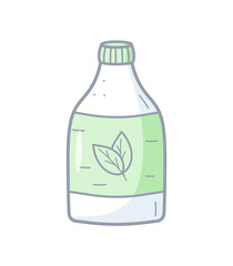 Doodle icons for oral and dental care or a liquid medicine from plants. Vector illustration mouthwash. Isolated on a white background. - 780410503