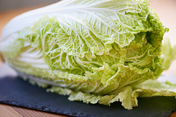 Cabbage, vegetable and closeup for edible plant, harvest and fresh leafs for food and raw produce...
