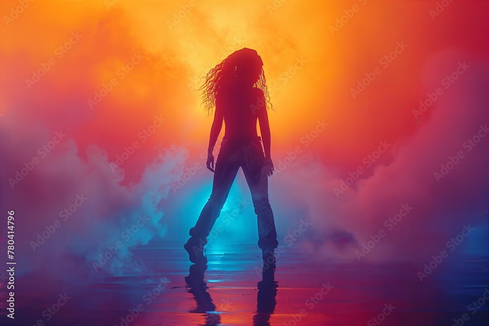 Wall mural heatmap of a modern 25 y.o. female hip-hop dancer