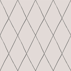 Argyle pattern from brush strokes. Vector diamond background. Seamless ornament - 780414949