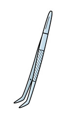 Tweezers doodle icon. Vector illustration of the concept health and care. Isolated a sketch on a white background. - 780415126