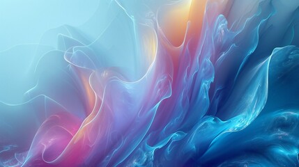 Obraz premium Serene Cascades: Gentle cascades of transparent waves layer gracefully, offering a serene and peaceful backdrop.