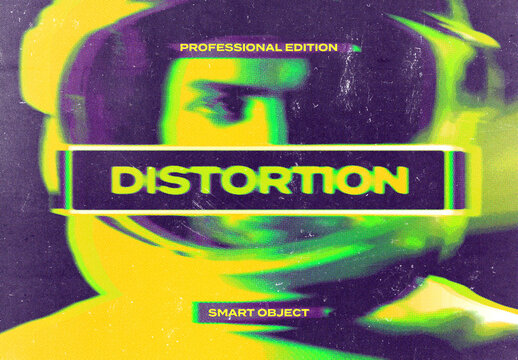 Distort Disrupted Gradient Distortion Photo Effect Paper Texture Template Mockup Overlay Style