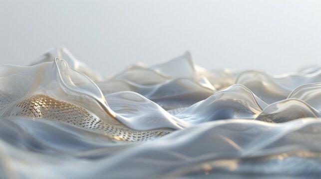 Serenity in Layers: Transparent waves overlap in a minimalist tableau, instilling a sense of calm.