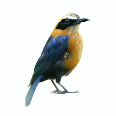 Fototapeta premium Beautiful colored bird with white background. with Generative AI technology 