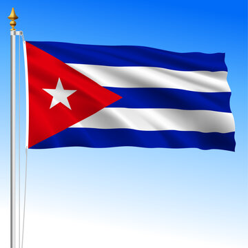 Cuba official national waving flag, american country, vector illustration