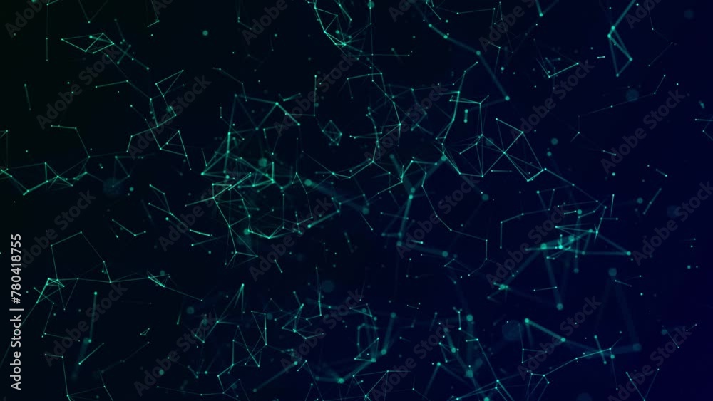 Poster network connection points and lines. abstract digital blue background. plexus effect. 3d rendering. 