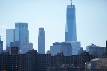 Fototapeta na wymiar View of the skyscrapers in Manhattan, New York City, United States.