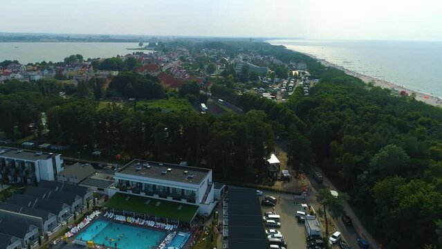 Beautiful Panorama Uniescie Mielno Morze Aerial View Poland