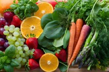 Green and healthy fruits and vegetables, fruits and vegetables 
