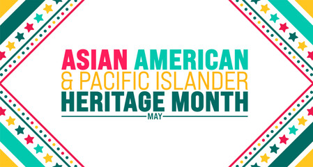 May is Asian American and Pacific Islander Heritage Month background template. celebrates the culture, traditions and history in the United States. use to banner, cover, placard, card, and poster.
