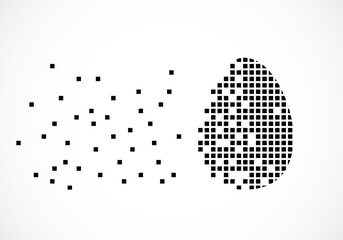 Pixel egg, isolated graphic element