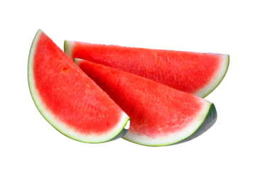 Slices of watermelon isolated on transparent background. PNG