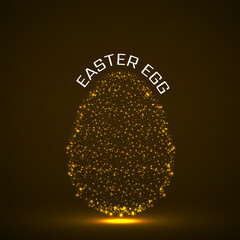Abstract Easter egg with glowing particles. Happy Easter Egg