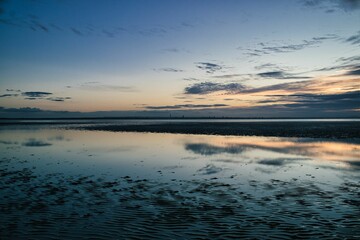 Tranquil scenery of sunset at Ryde, Isle of Wight, England