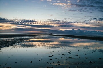 Tranquil scenery of sunset at Ryde, Isle of Wight, England