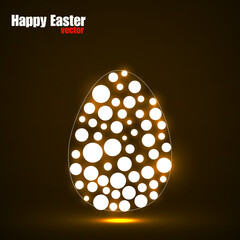 Abstract glowing Easter egg with circles, vector illustration