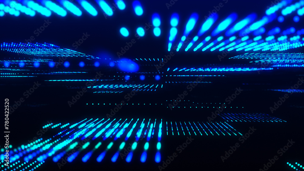 Poster futuristic hi-tech illustration. concept of data transmission in cyberspace. science technology back